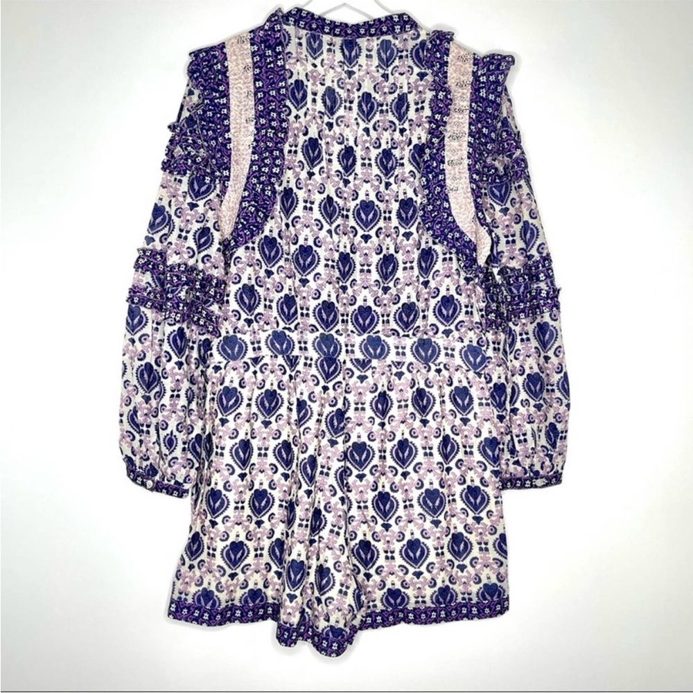 Sea New York Brigitte Border Long Sleeve Romper Size 12 Multicolor Purple NWOT - Picture 7 of 16